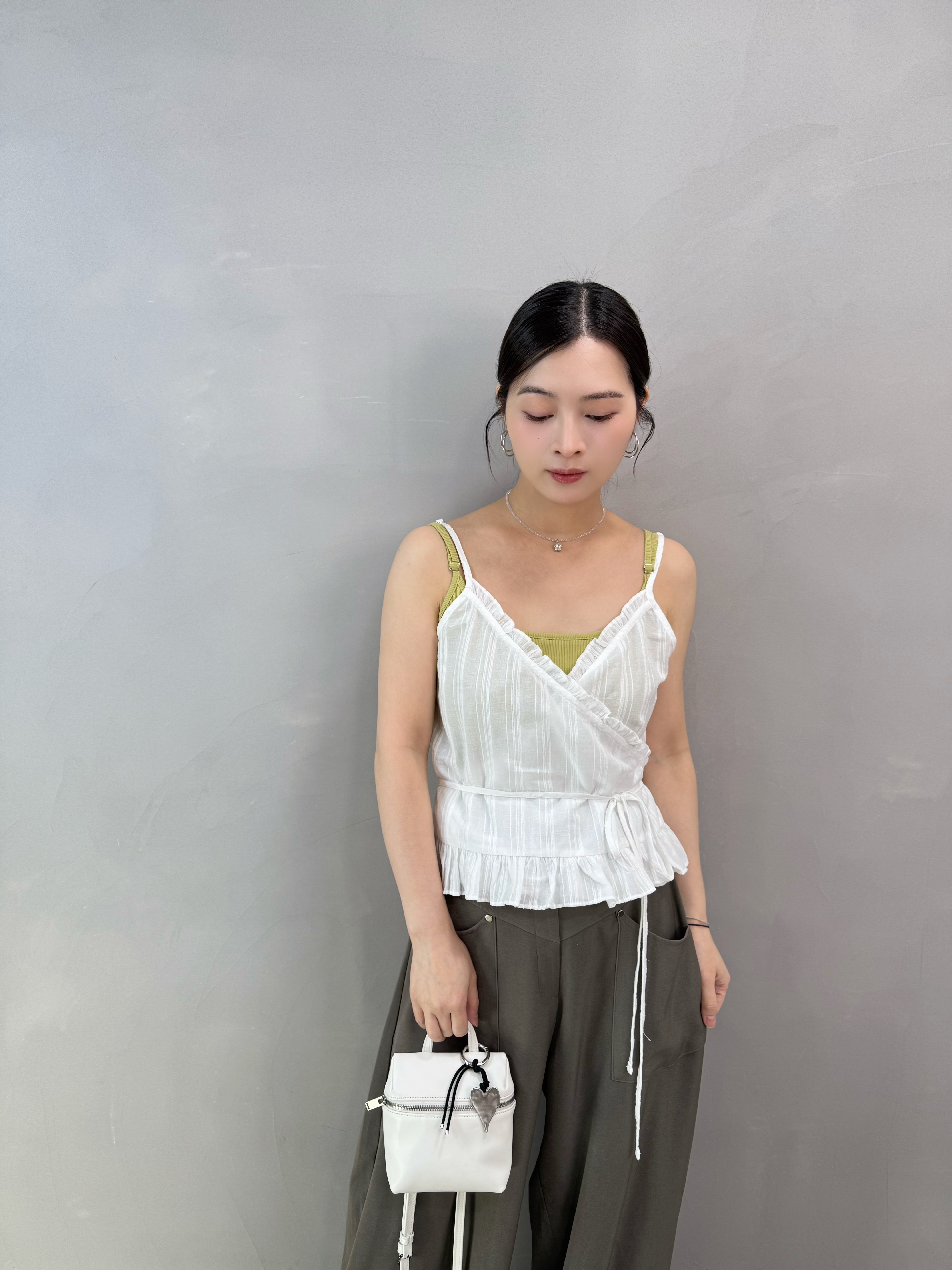 S77 吊帶ruffle綁腰