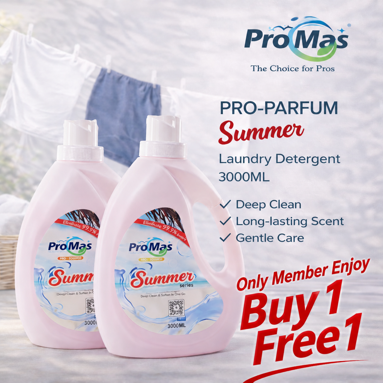Pro-Equinox Detergent (Summer) 3000ML (Only Member Buy 1 Get 1 Free) – Total 6000ML 