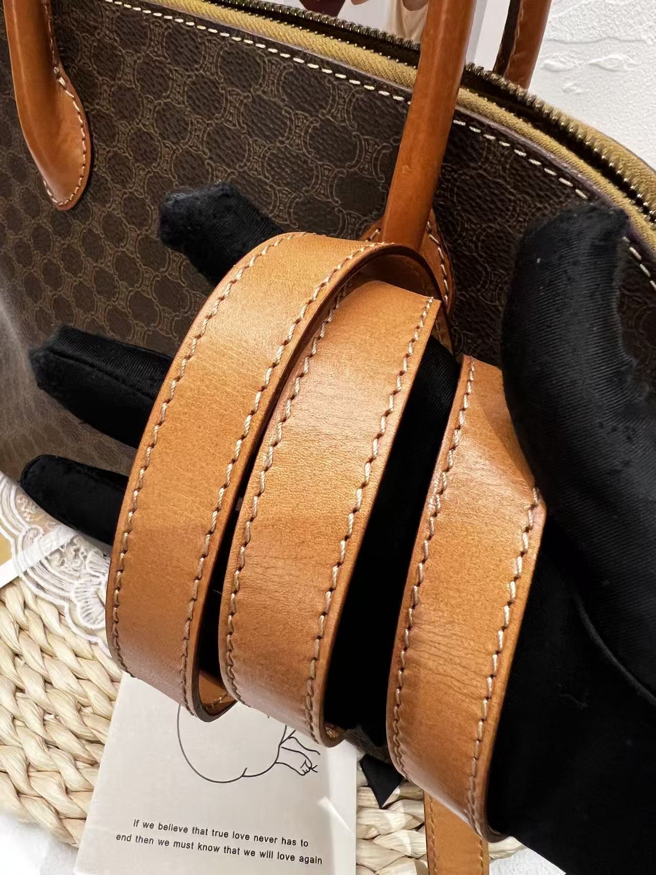 Celine Vintage Macadam Canvas Bolide Bag（揹帶款）