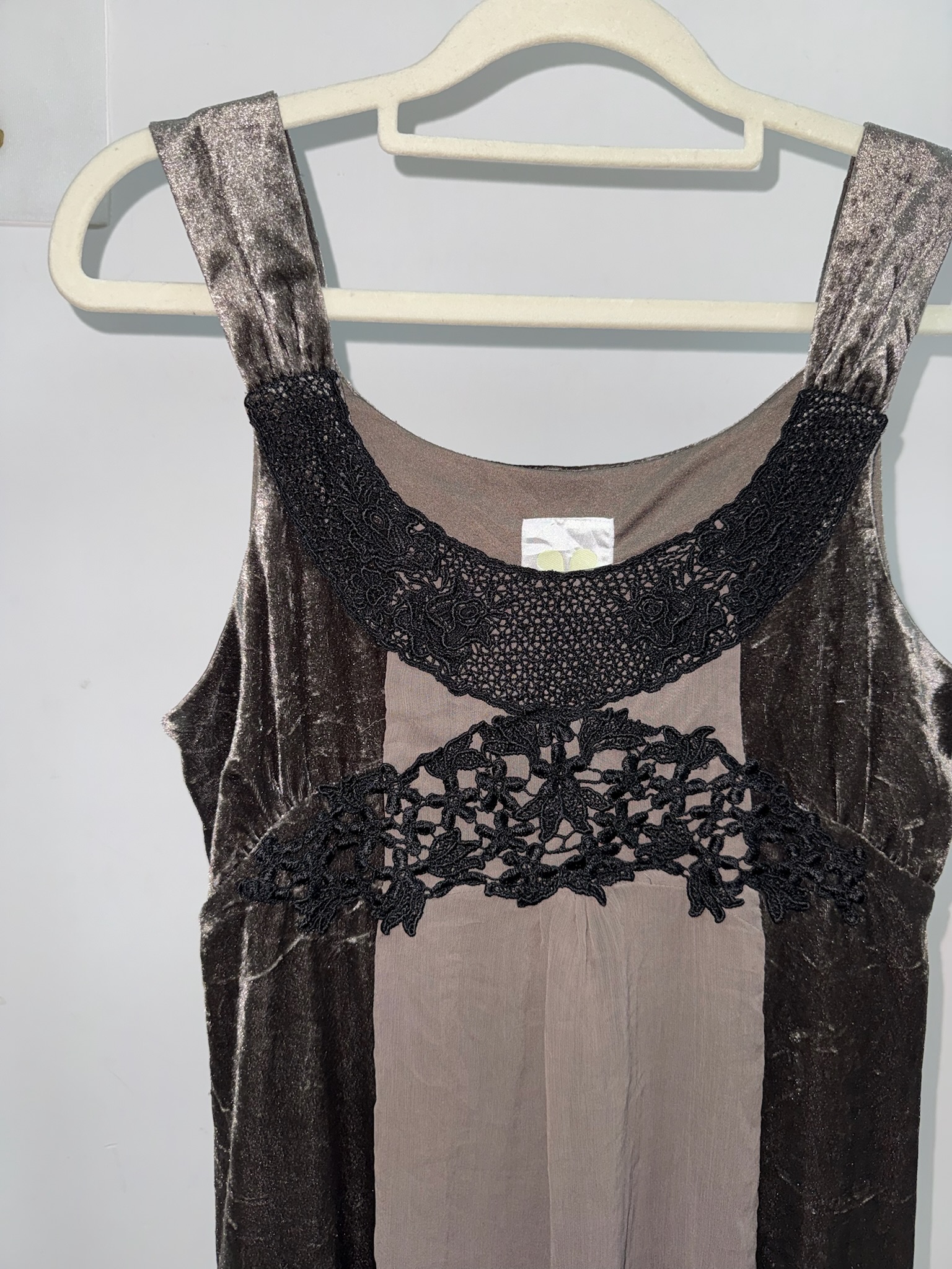 Vintage Whimsigoth Velvet Patchwork Dress