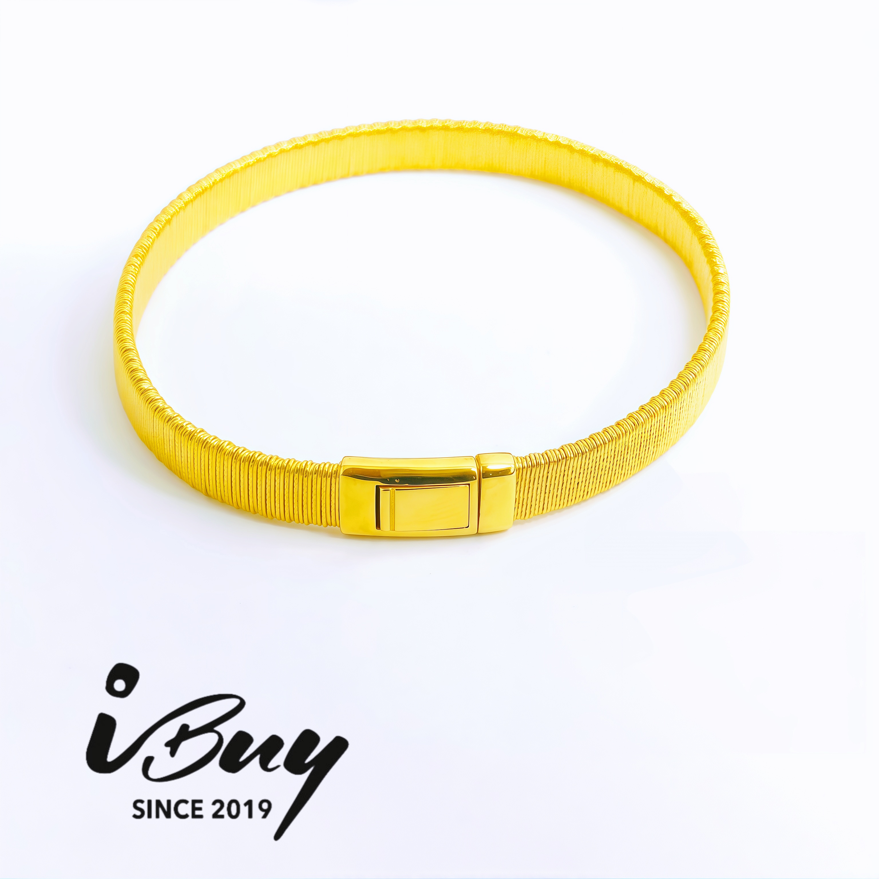 916 GOLD 6MM ITALY WIRE BRACELET 916 金 宽版拉丝手镯