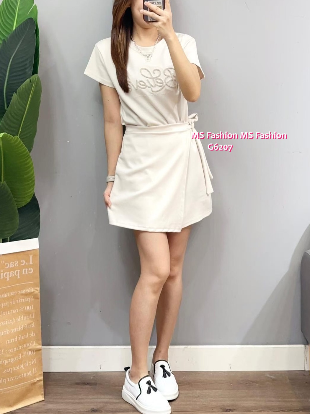 G6207 韓國🇰🇷特色字母假兩件連身裙