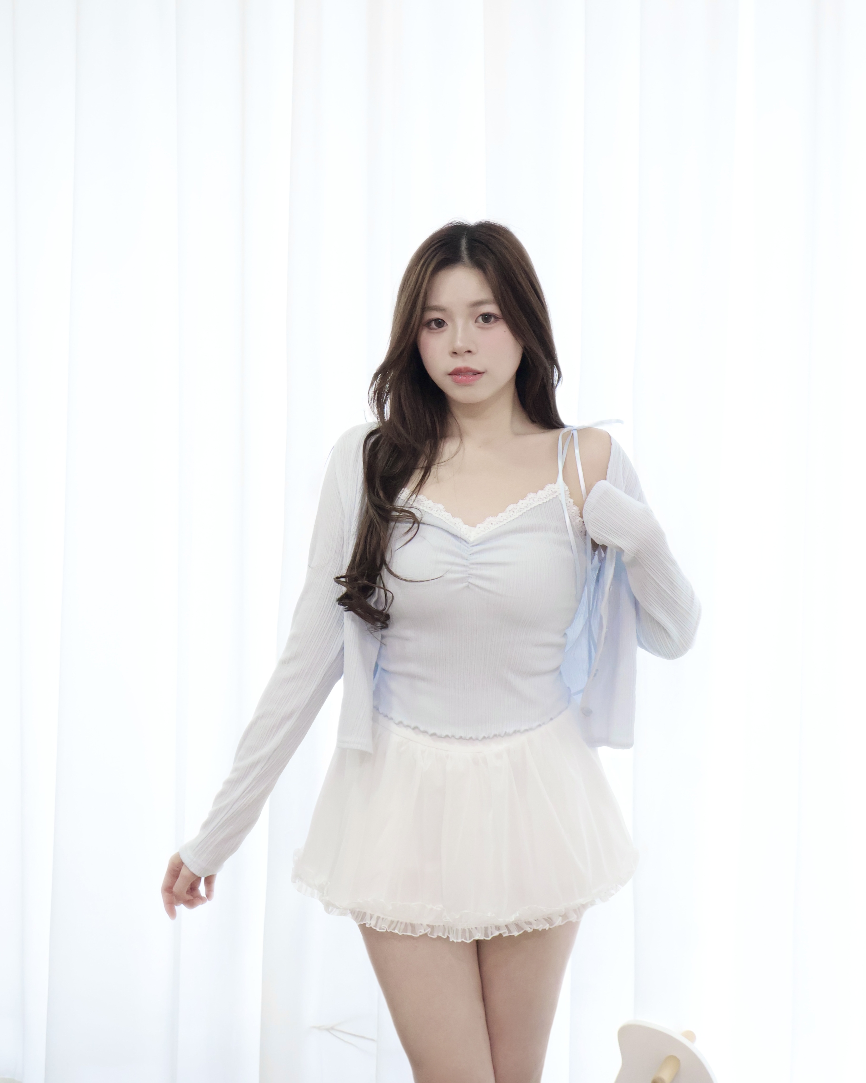 【 🫧超心動Sheer設計˚ʚɞ美の波浪點綴！連BELT傘型蛋糕裙褲🤍 】 Dreamy Belt Skirt Pants(兩色入)