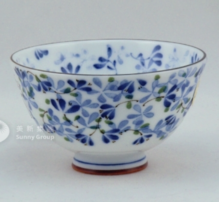 日本製小芽花白瓷輕量飯碗/MU5152