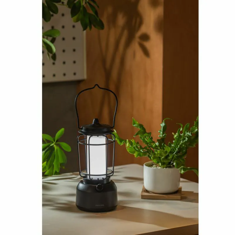 [飛利浦直送 原裝行貨2年保養] Philips 飛利浦 66262 復古露營氣氛燈 (三段式調光 / 暖黃光 / 便攜手提設計) Philips 66262 Vintage LED Camping Lantern (Retro Kerosene Design / 3-Level Dimming / Warm Glow)