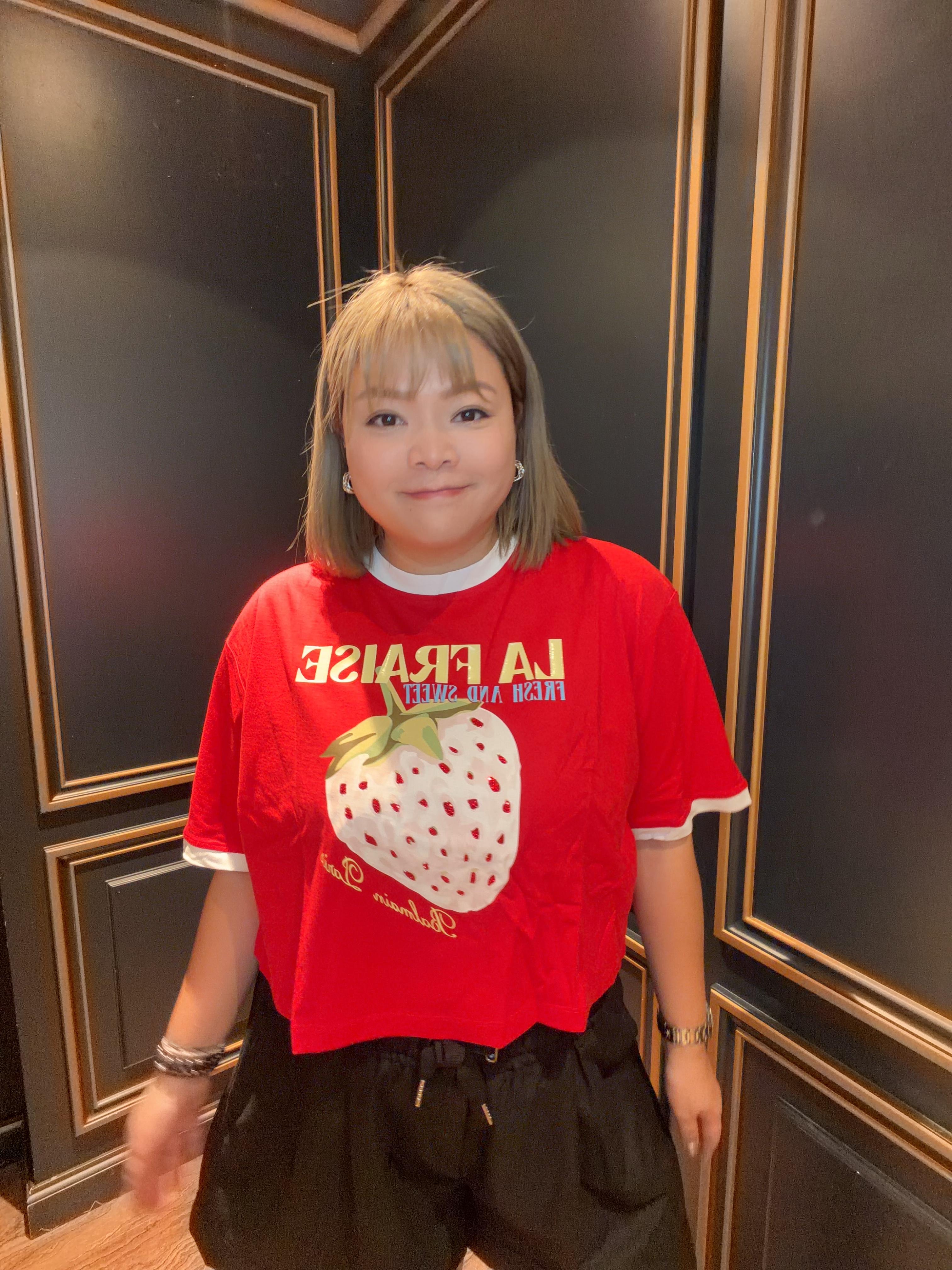 BALMAIN PRINT CROP T-SHIRT