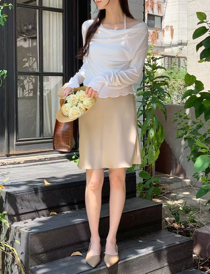♥︎ Serene Satin Midi Skirt