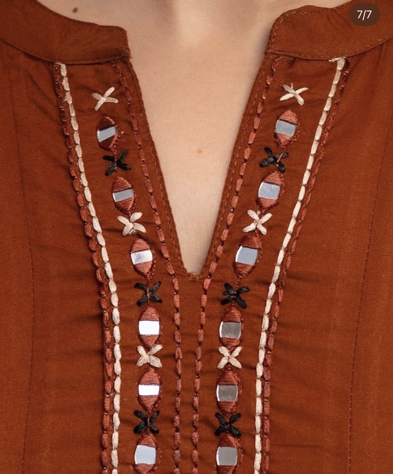 Earthy Rust Orange Anarkali Kurta Set with Heavy borders