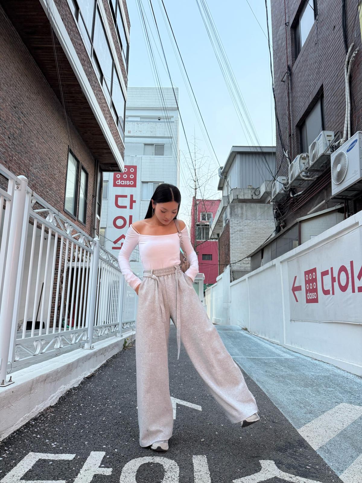 F03 前帶棉質休閑褲