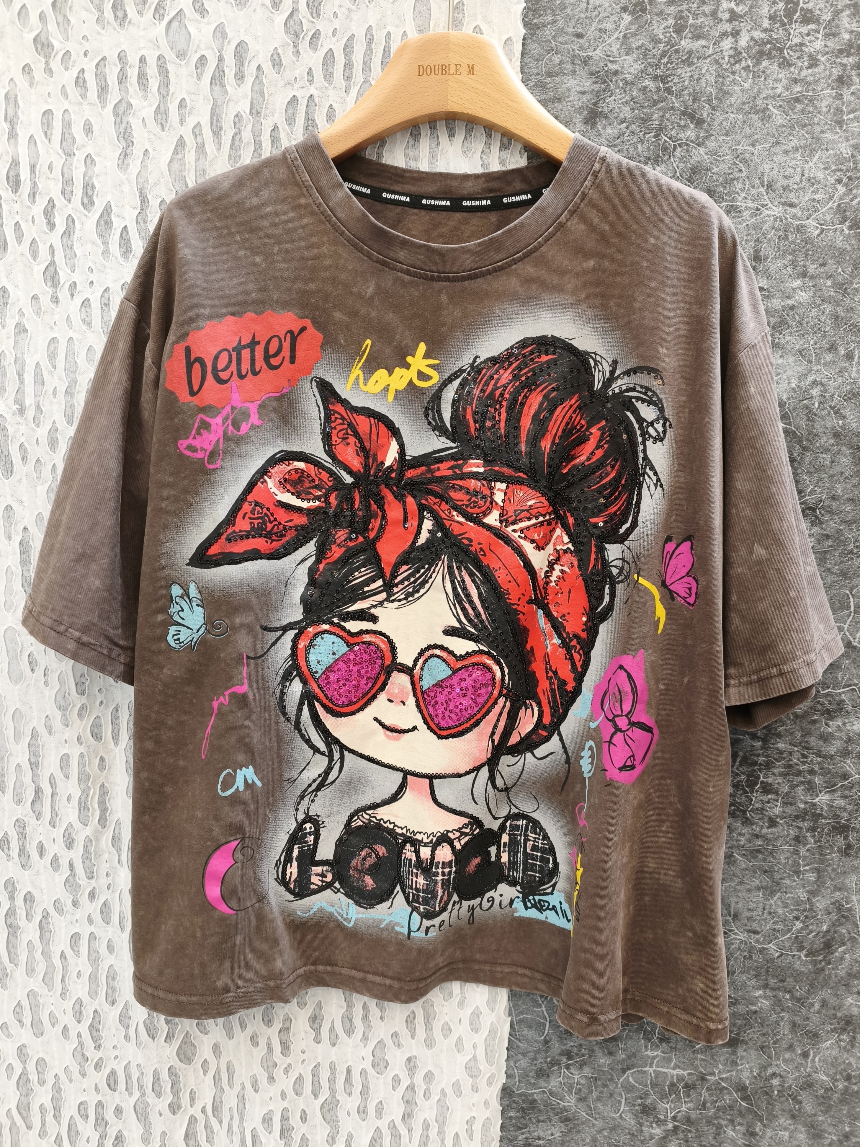 頭巾黑超女孩T