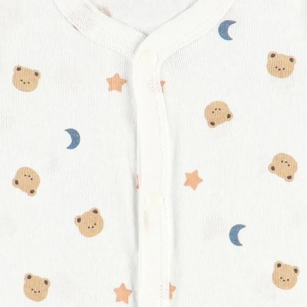 🇯🇵預訂 日本直送🇯🇵星月小熊滿印前開式純棉短袖包屁衣三件套