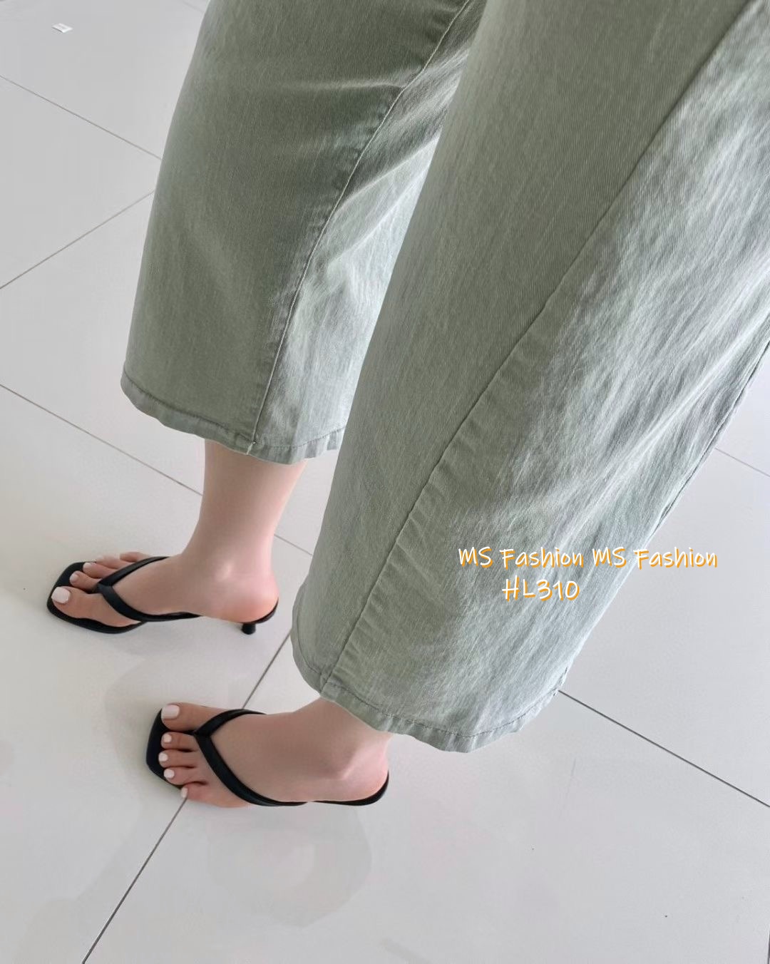 HL310 韓國🌼Howluk8分拼接彈力棉闊筒牛