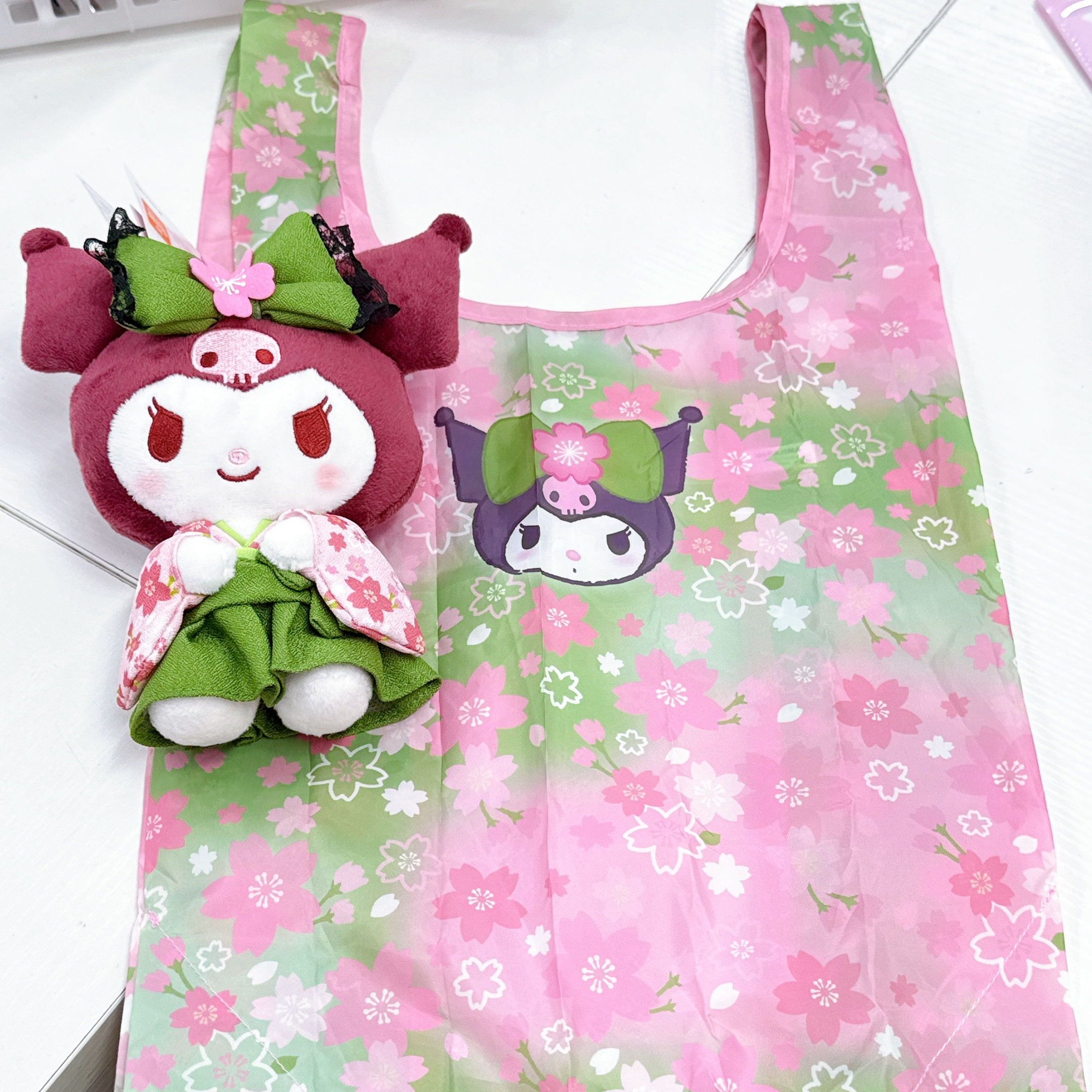 日本版Sanrio 抹茶系列Melody公仔/ Kuromi環保袋