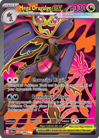 Pokemon TCG Mega Evolution-Chaos Rising - Mega Dragalge EX-104/086