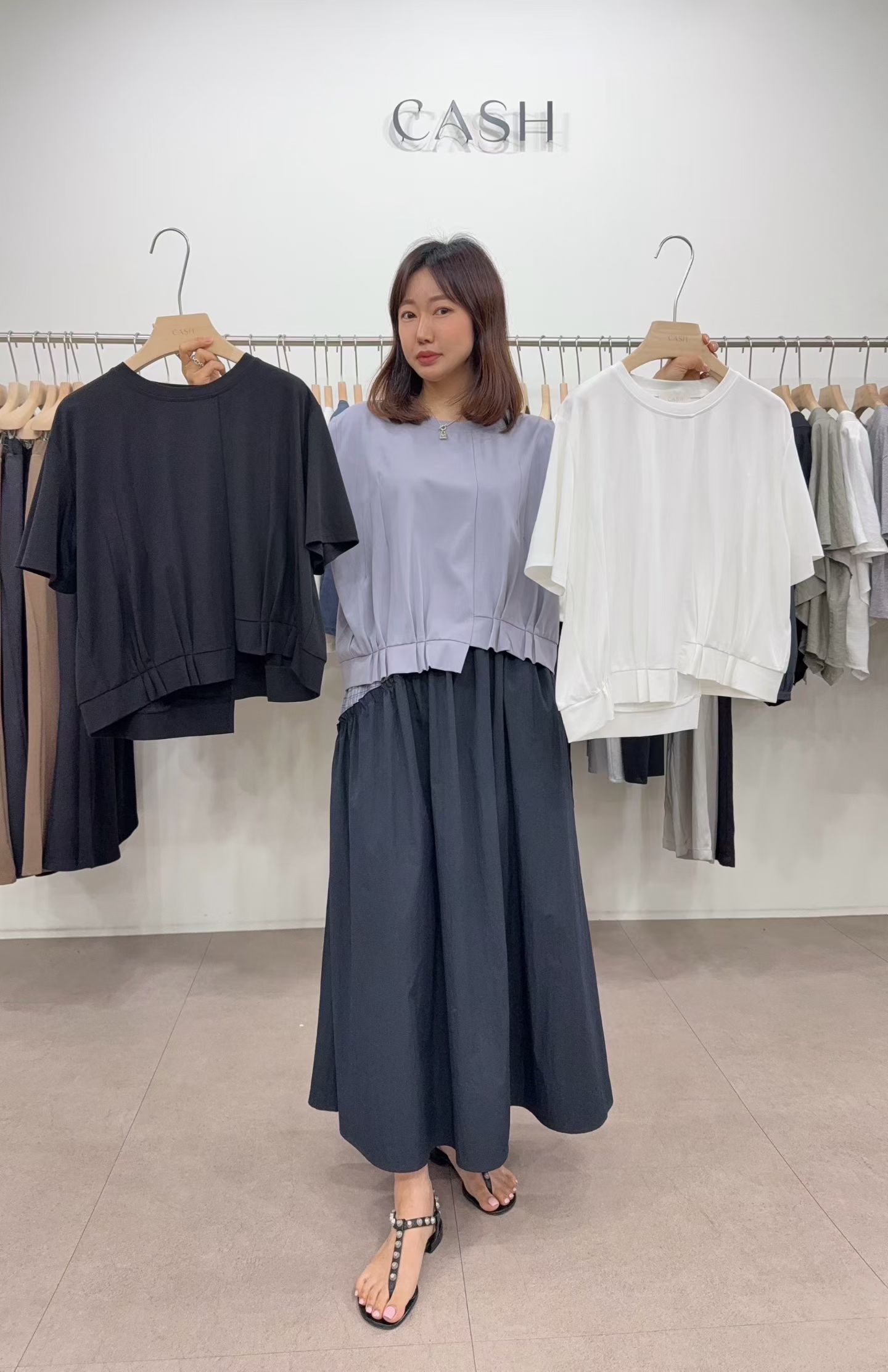 CH9 立體雙壓褶不規則下擺