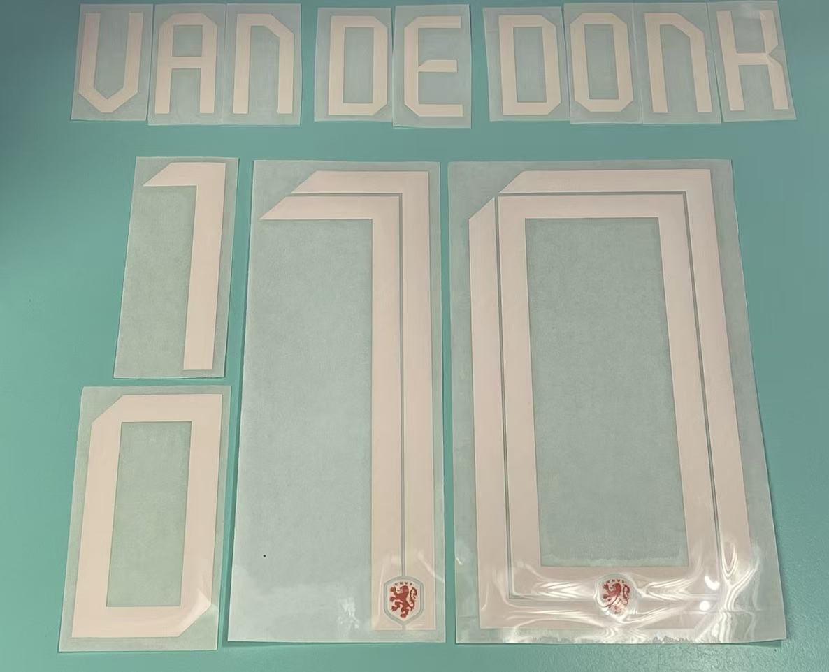 2018 Holland Home Nameset #10 VAN DE DONK ( Women )