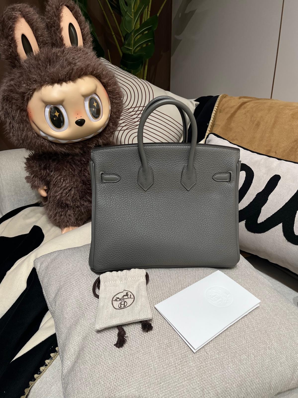 全新 Hermes Birkin 25,STAMP B,Togo ,0L積雨雲灰金扣,100%Authentic,全新brand New ✅專門店收據✅key lock pad ✅dust bag✅box