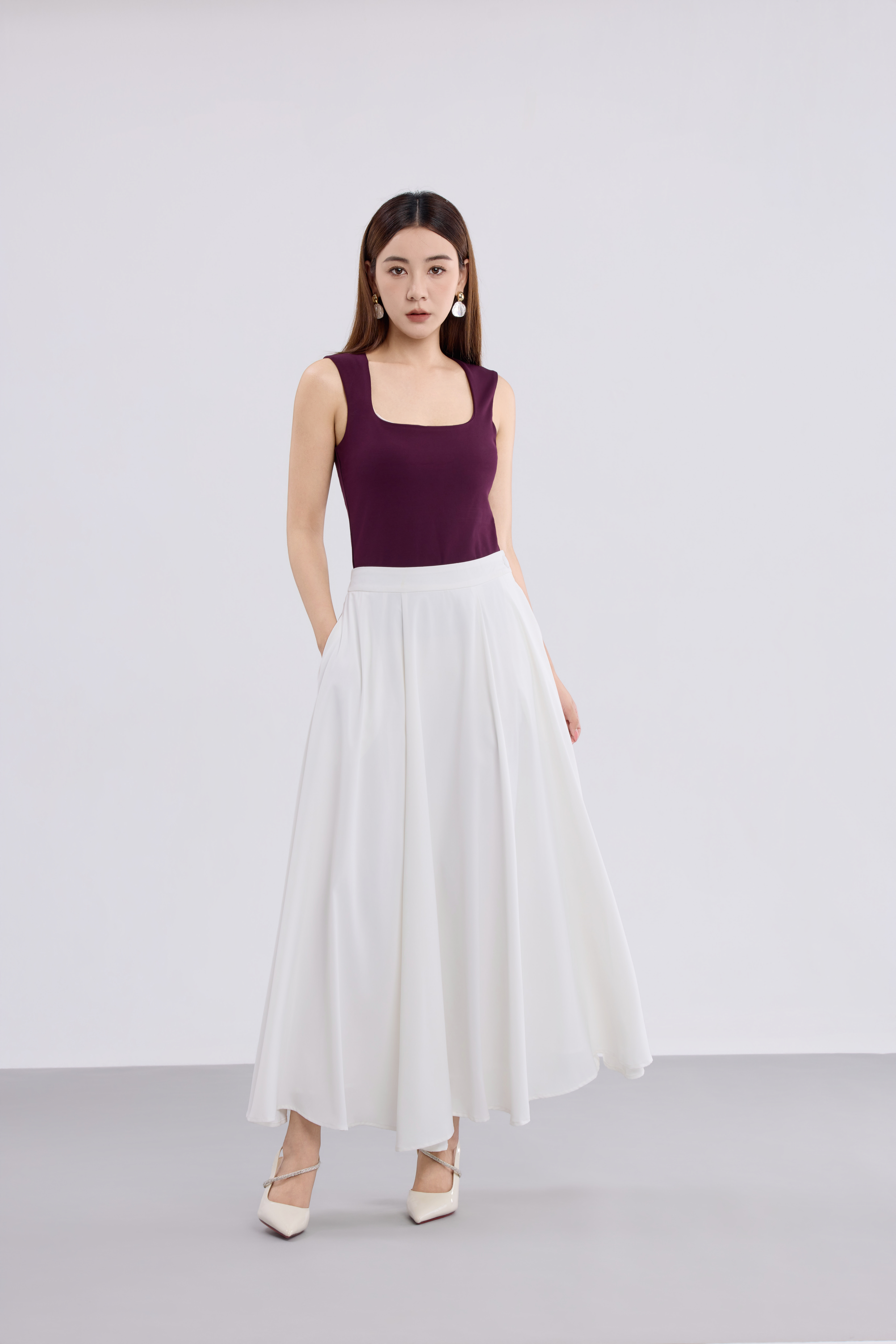 12241347 Celeste Grace Maxi Flare Skirt