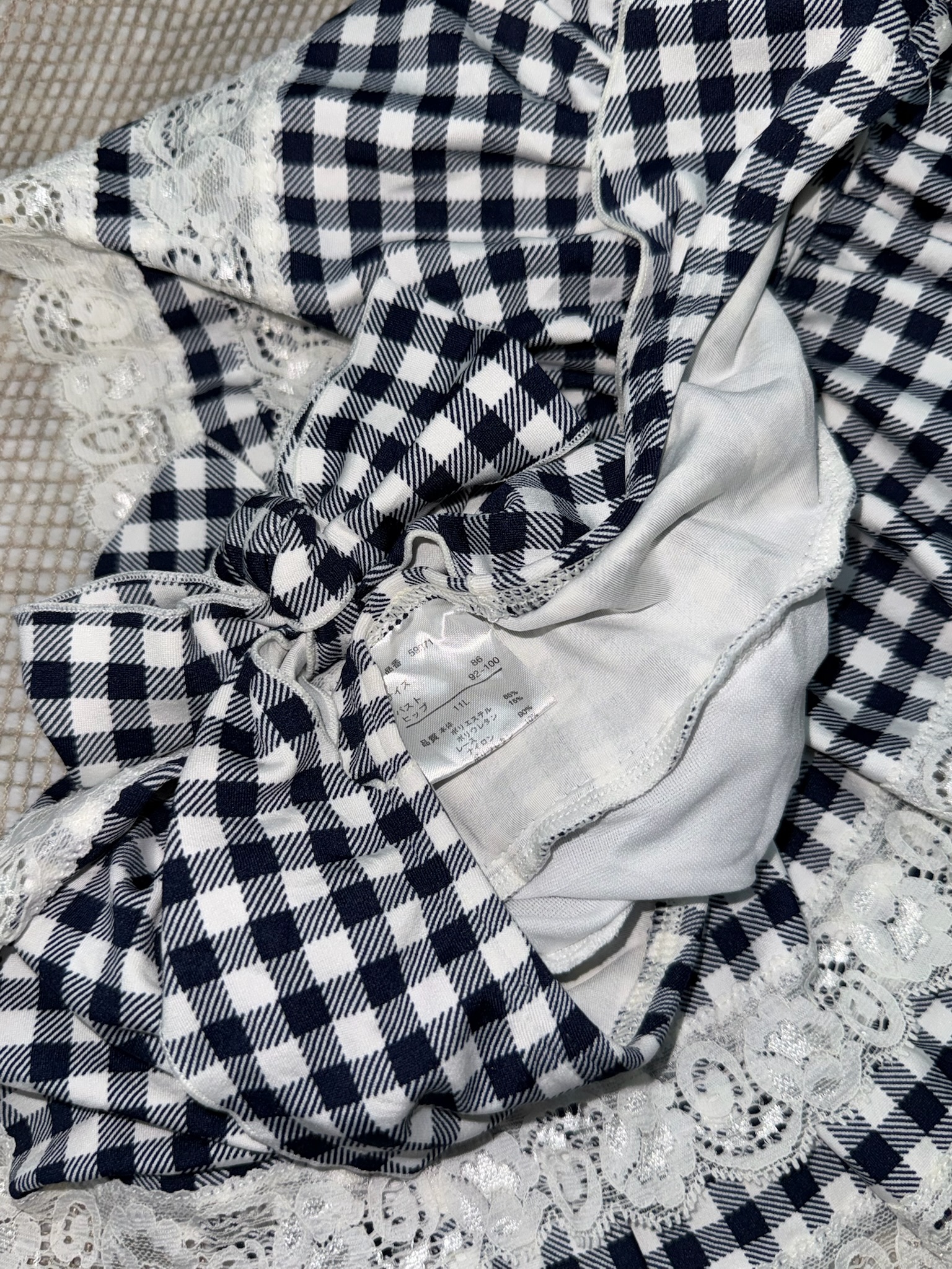 Gingham Tiered Lace Ruffle Mini Skirt