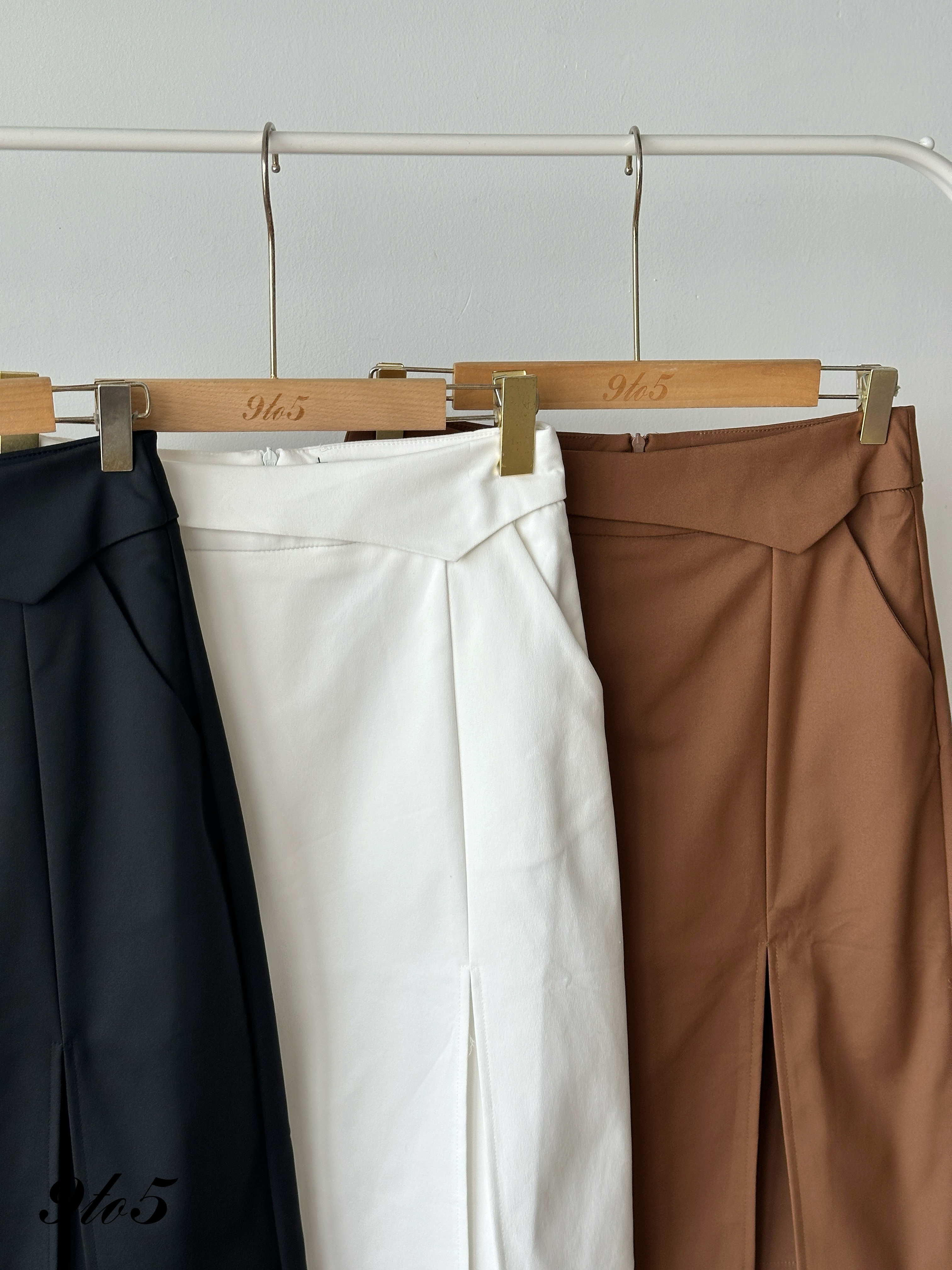 S1992 Front Slit Midi Skirt - 3 Colors 