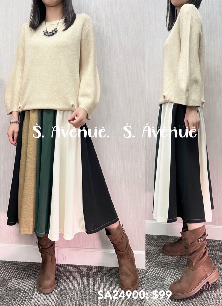 SA24900: 喇叭袖多色針織top