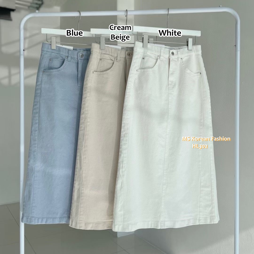 HL302 韓國🌼Howluk彈力棉後開叉半裙