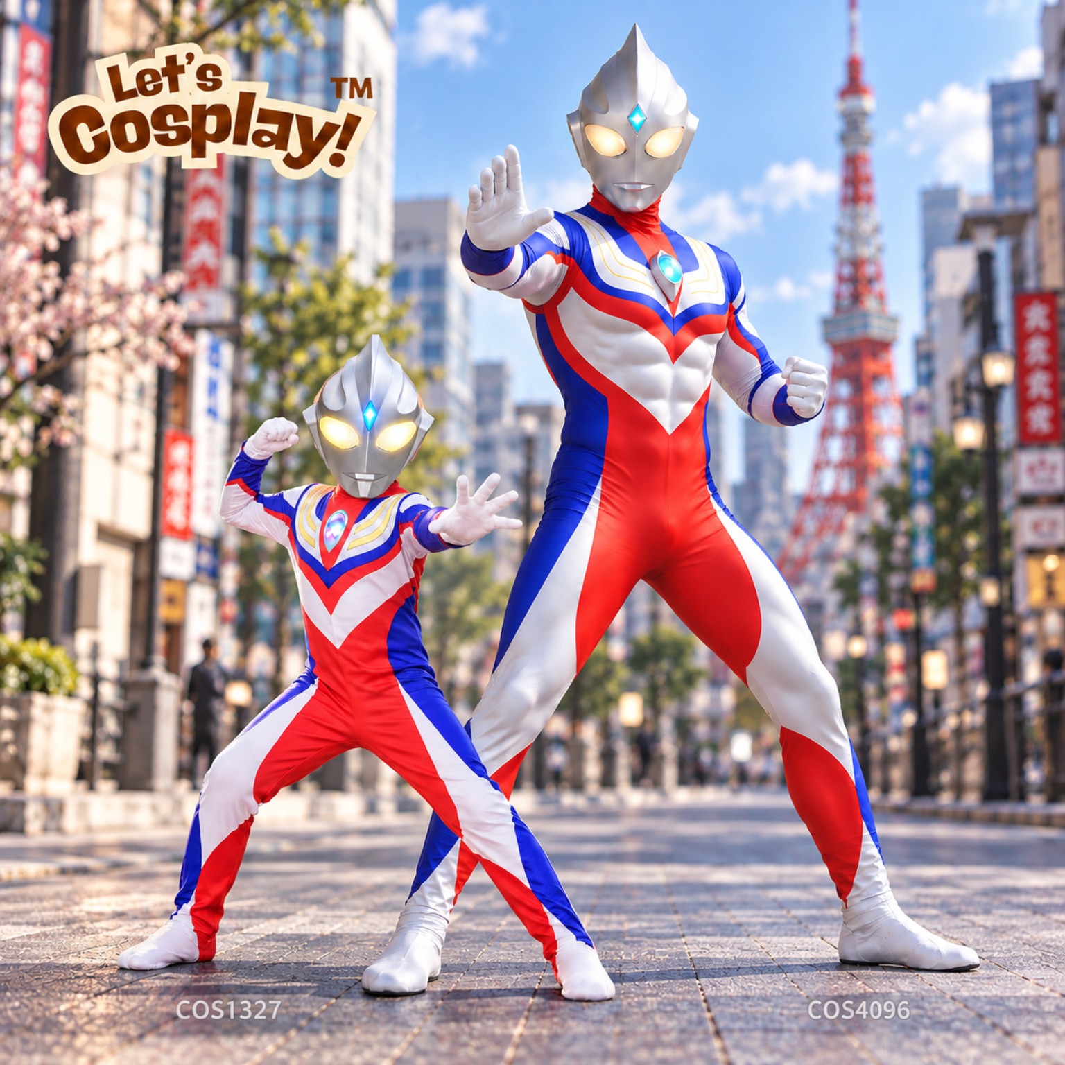 超人迪加成人發光立體頭盔連身服裝Ultraman Tiga萬聖節衫,香港現貨Lets Cosplay COS4096