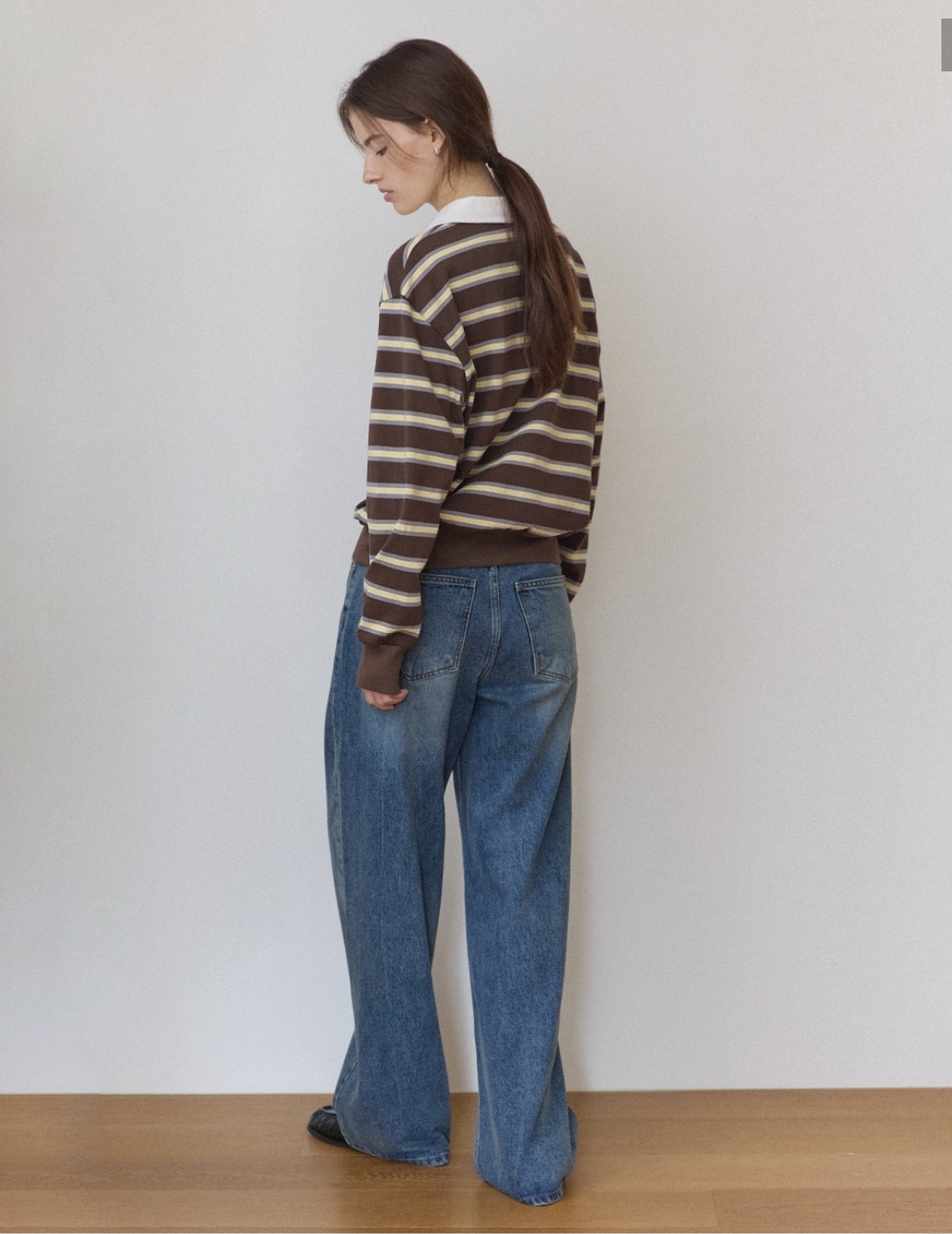 Ourhope Stripe Collar Sweatshirt 