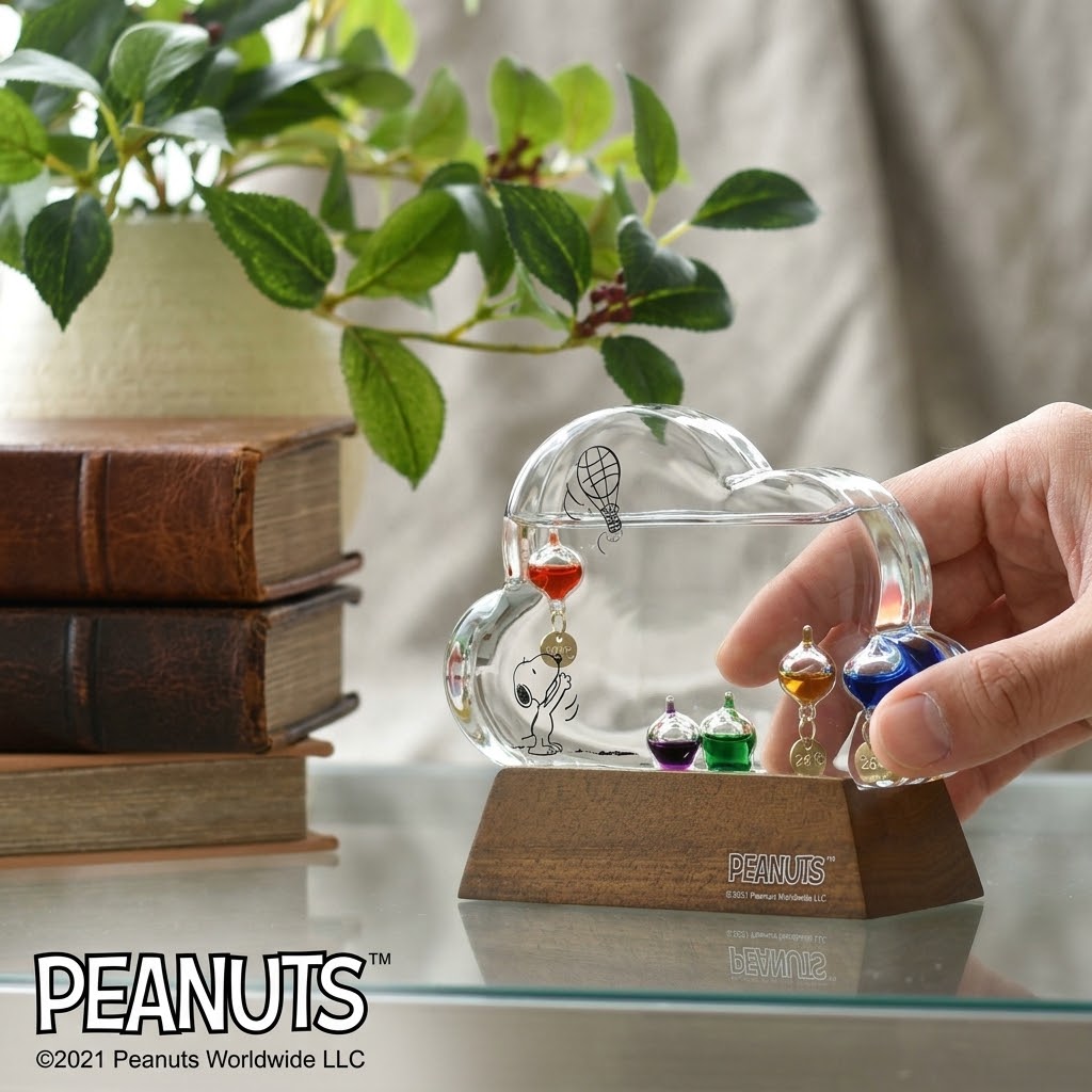 🔥🔥【日本直送《PEANUTS》SNOOPY雲朵玻璃浮球溫度計】