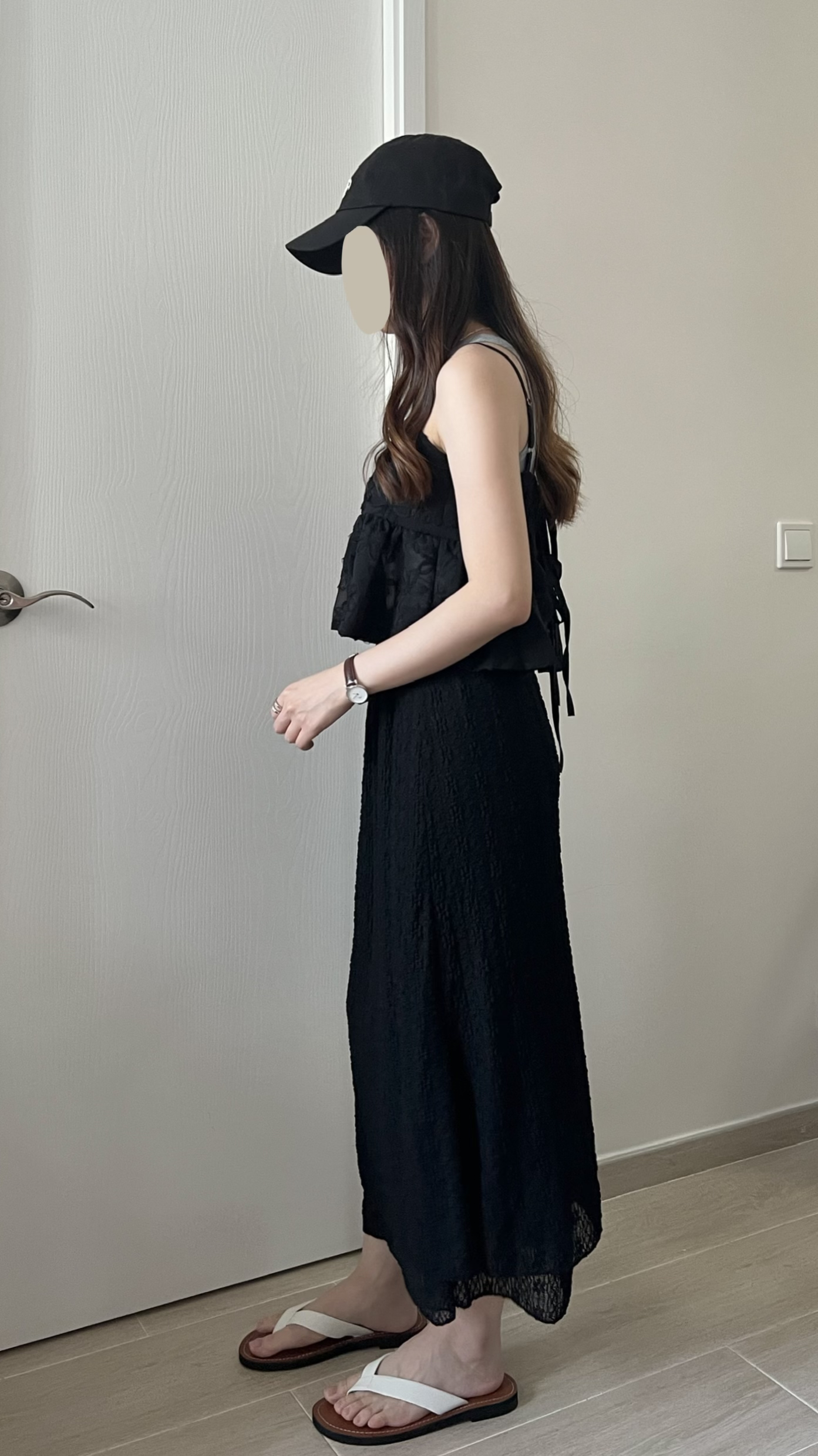 lace雙層小花長裙 免熨