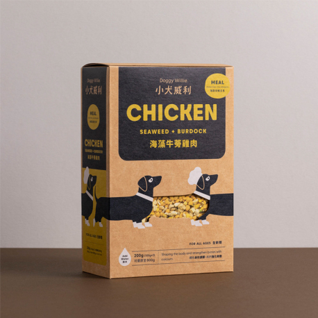 小犬威利｜無穀主食系列 - 海藻牛蒡雞肉熟食凍乾