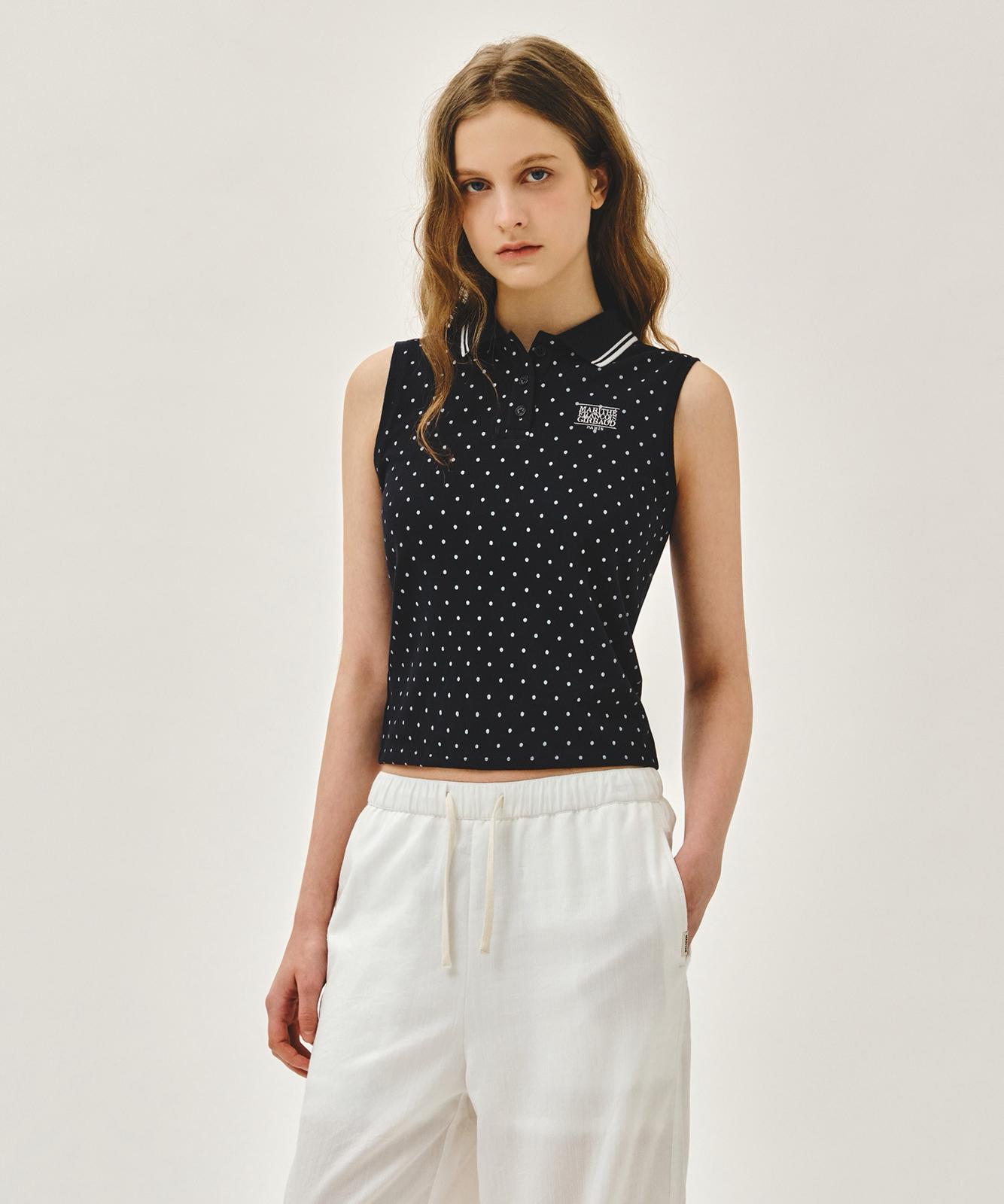 <預訂>🇰🇷MARITHE☆W SMALL CLASSIC LOGO PK COLLAR SLEEVELESS 到貨日:12-18日