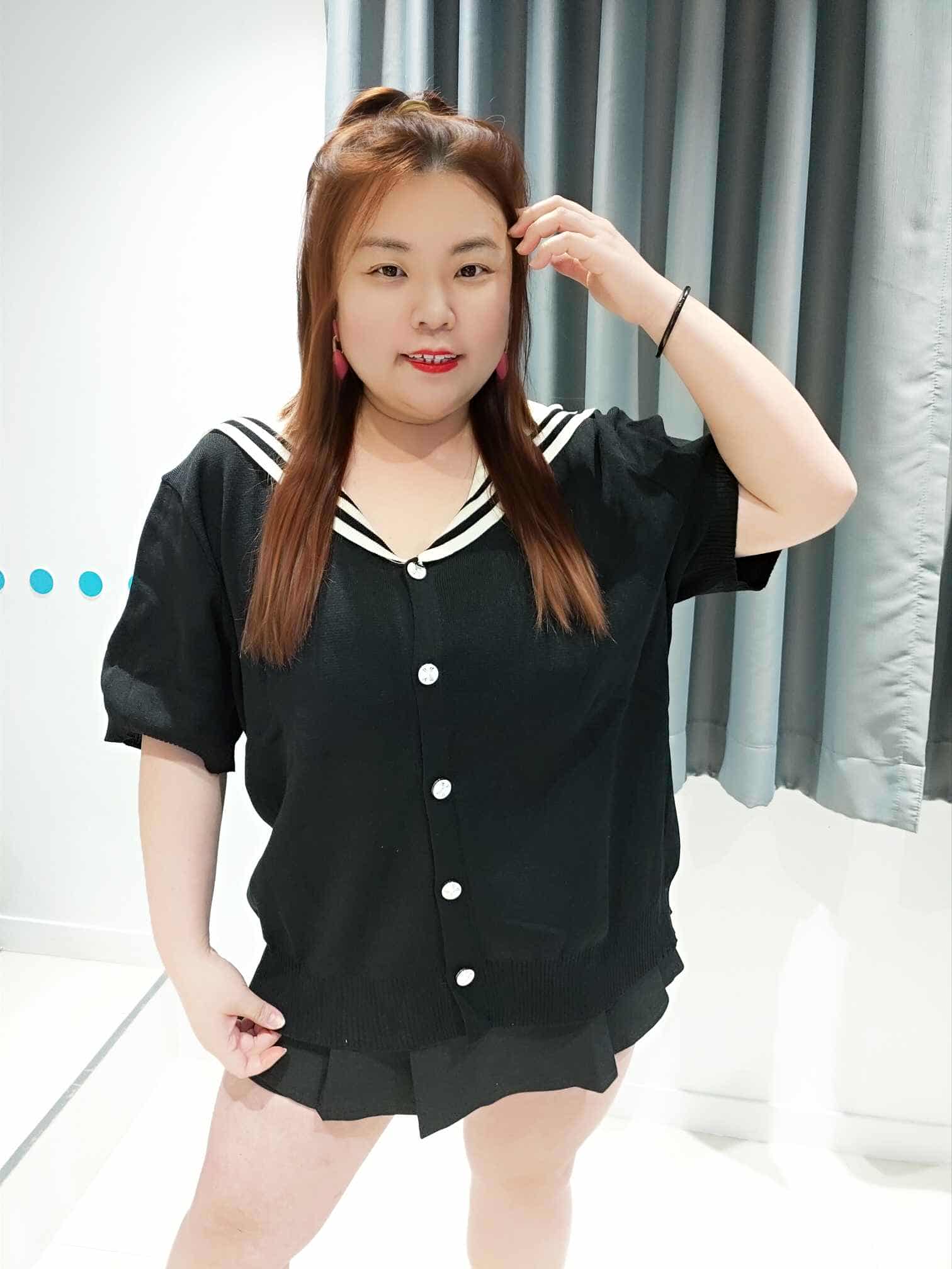 ENC07 DSF02 水手服风格针织上衣