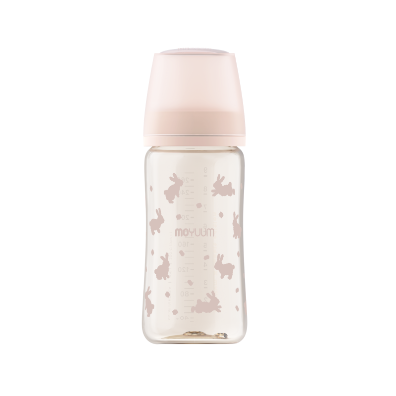 Moyuum - PPSU 寬口防漲氣奶瓶270ml(粉紅雪兔)_MY257      