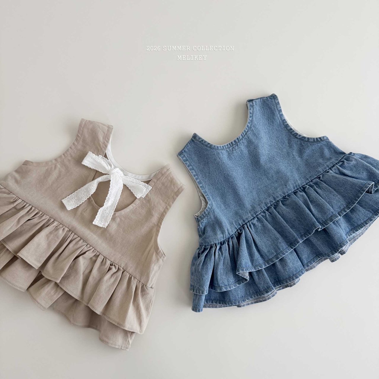 Ribbon Tiered Sleeveless Blouse