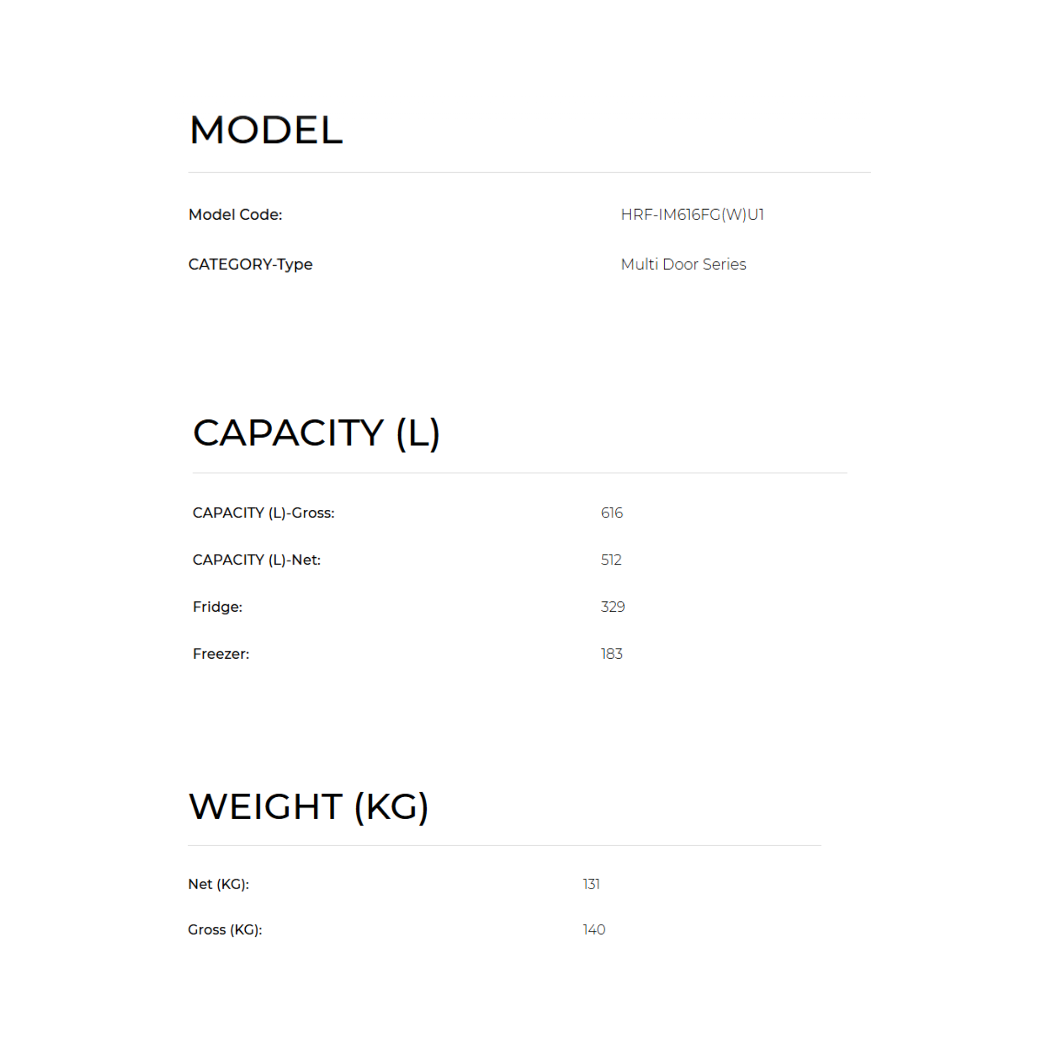 Haier 616L Multi-Door Inverter Glass Fridge (HRF-IM616FG)