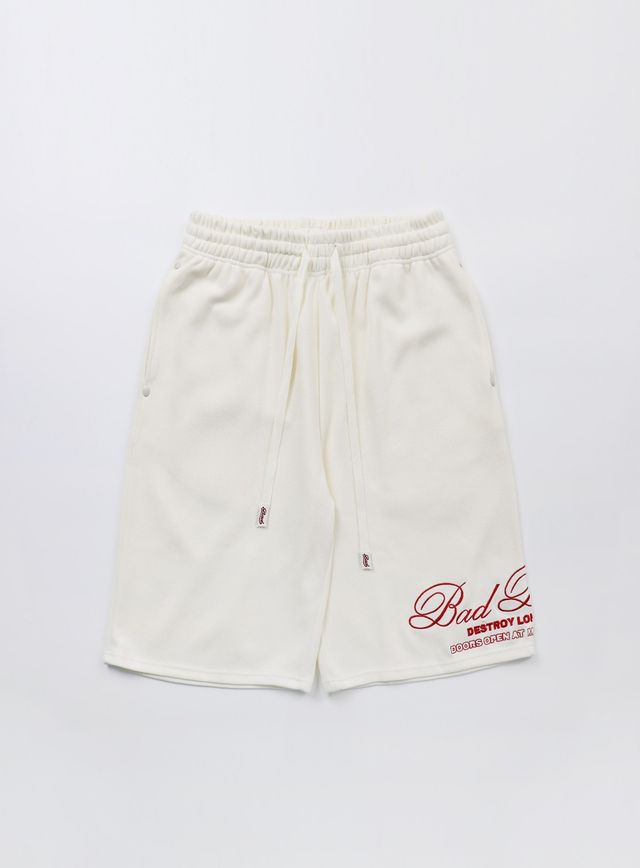 Badblood [W-SRT24-067] Classic Logo Bermuda Pants - Cream