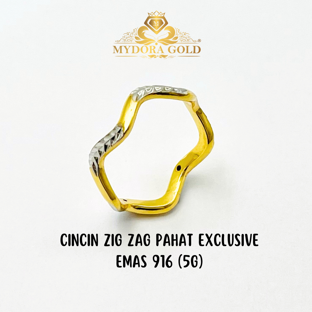 MYDORA Cincin Zig Zag Pahat Exclusive (5G) l EMAS 916/22K