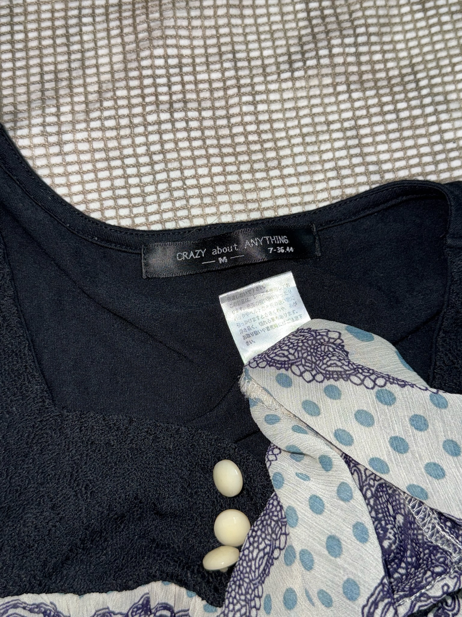 Woodland Bohemian Blue Polka Dot Flared Sleeve Top