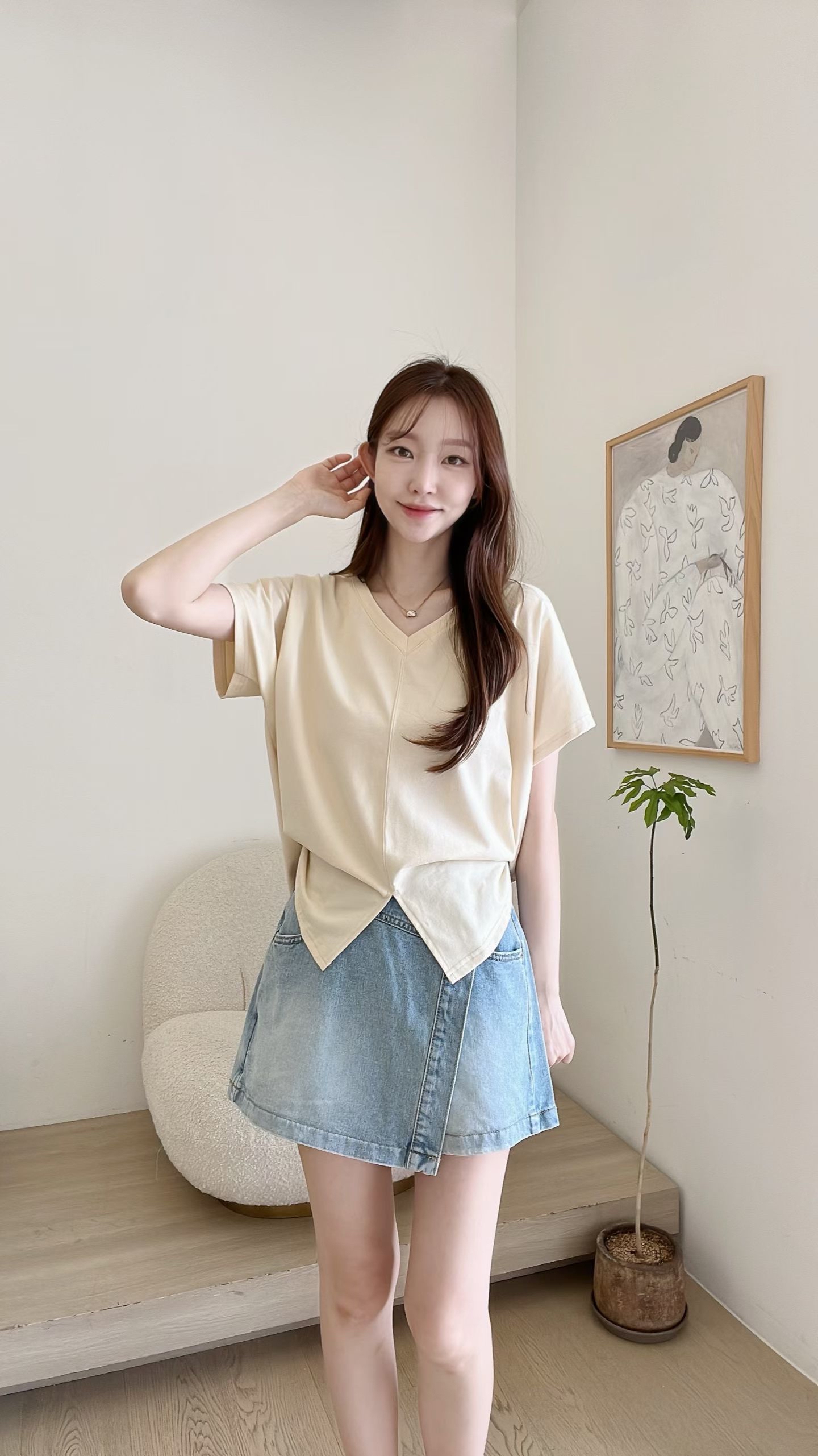 FV10_04 特別下擺V領TEE (4色)