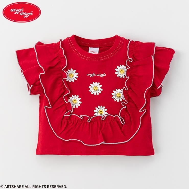 🇯🇵限時預訂 日本直送🇯🇵Wiggle Wiggle兩色花花印花荷葉邊短袖上衣