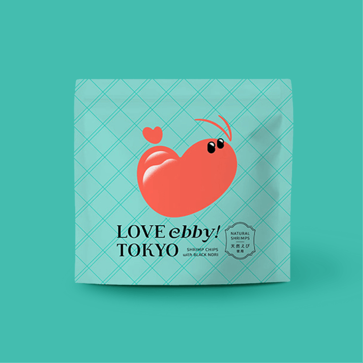 [訂購] [日本製] 🦐 東京限定零食登場！坂角総本舖「LOVE ebby! TOKYO」黑海苔蝦脆片 賞味期限：製造日起120日{TF260854}
