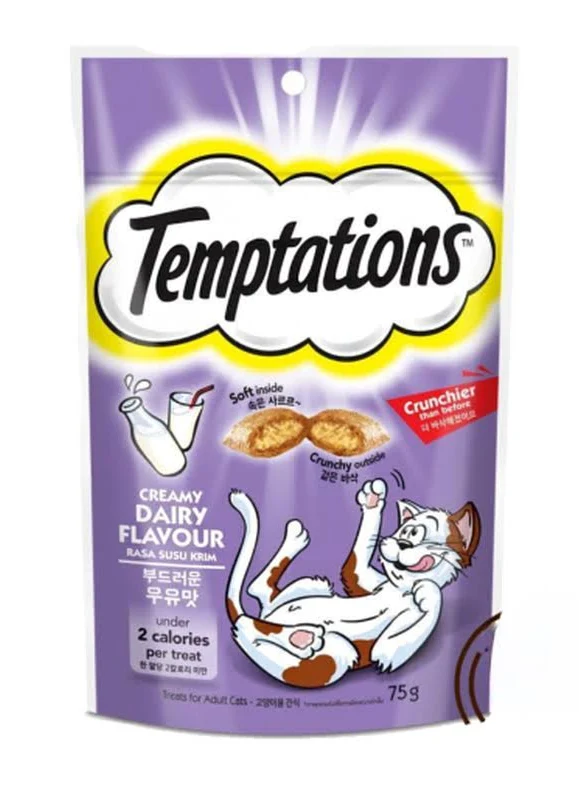 【臨期商品】Temptations  – 香濃牛奶夾心餅 貓小食 75g