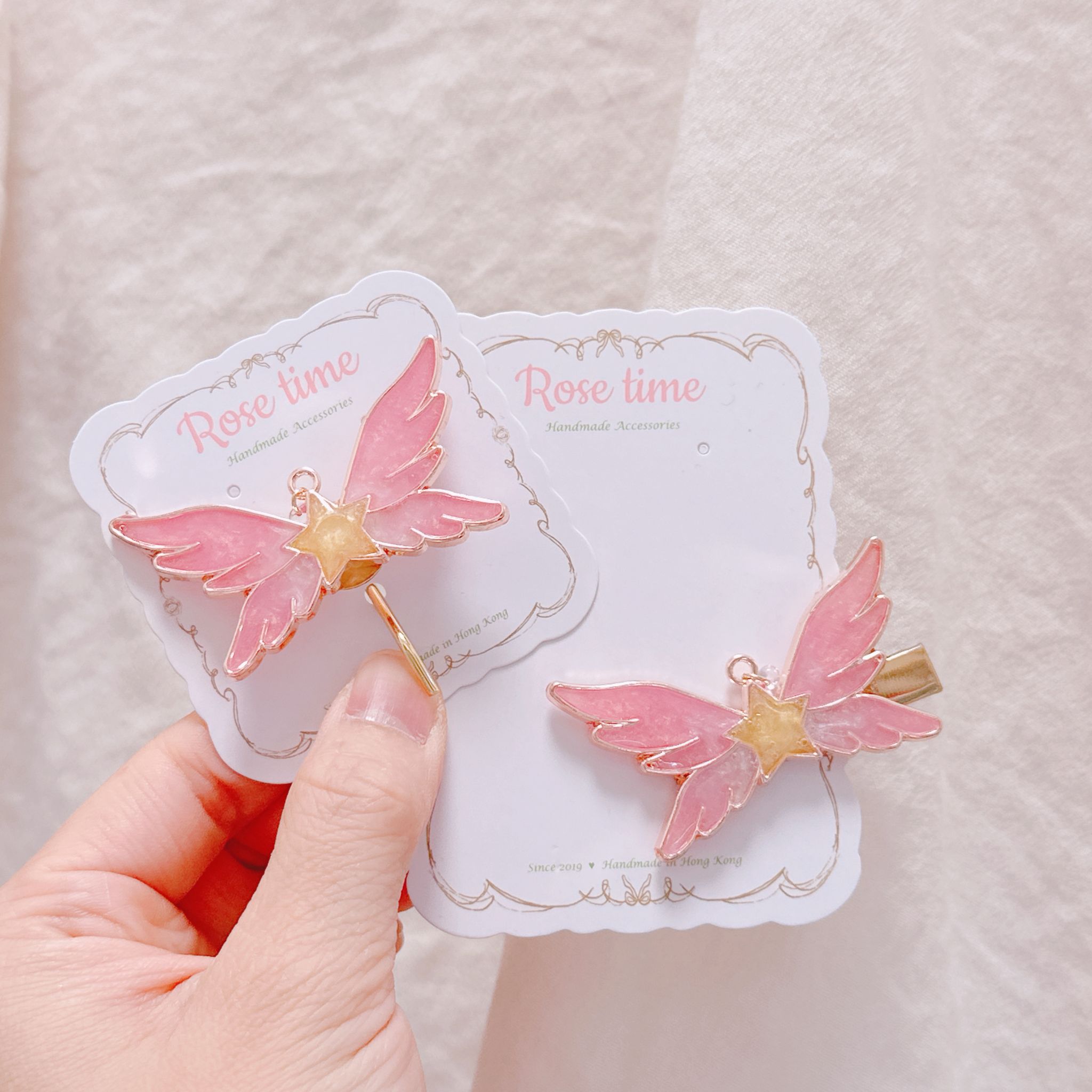 魔法少女之翼 髮插/髮夾 閃粉珠光色