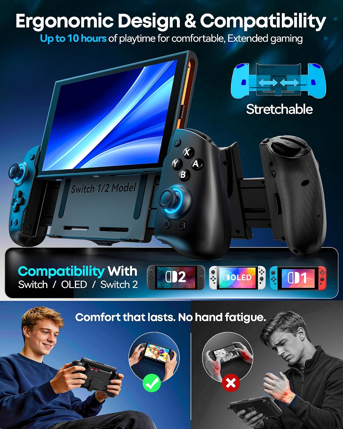 OIVO Switch 1/2 Controller 防飄移 TMR 搖桿手掣  OIVO Switch 1/2 Controller with Anti-Drift TMR Joysticks  SW2-0584