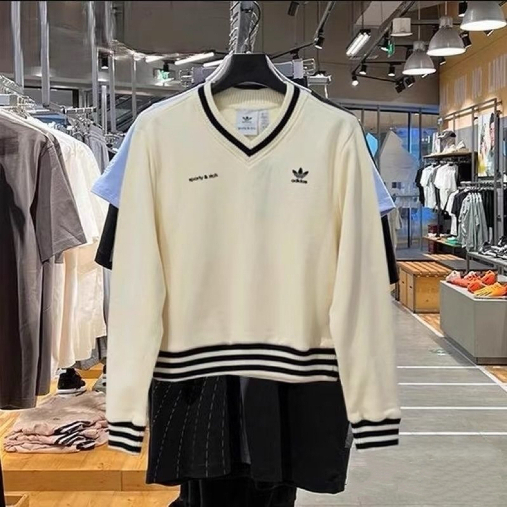 日系情侶V領衛衣 