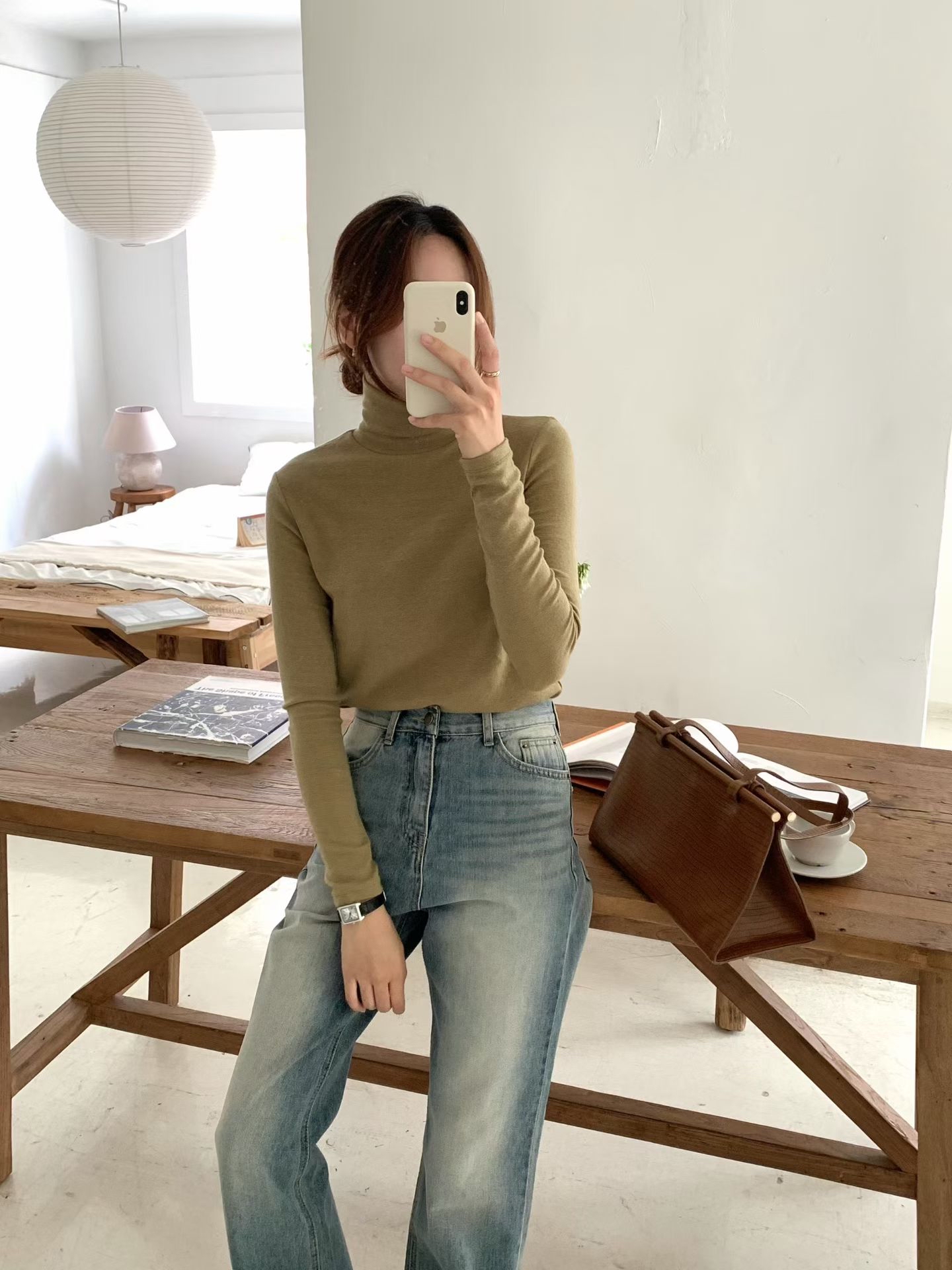 HighNeck wool basic tee