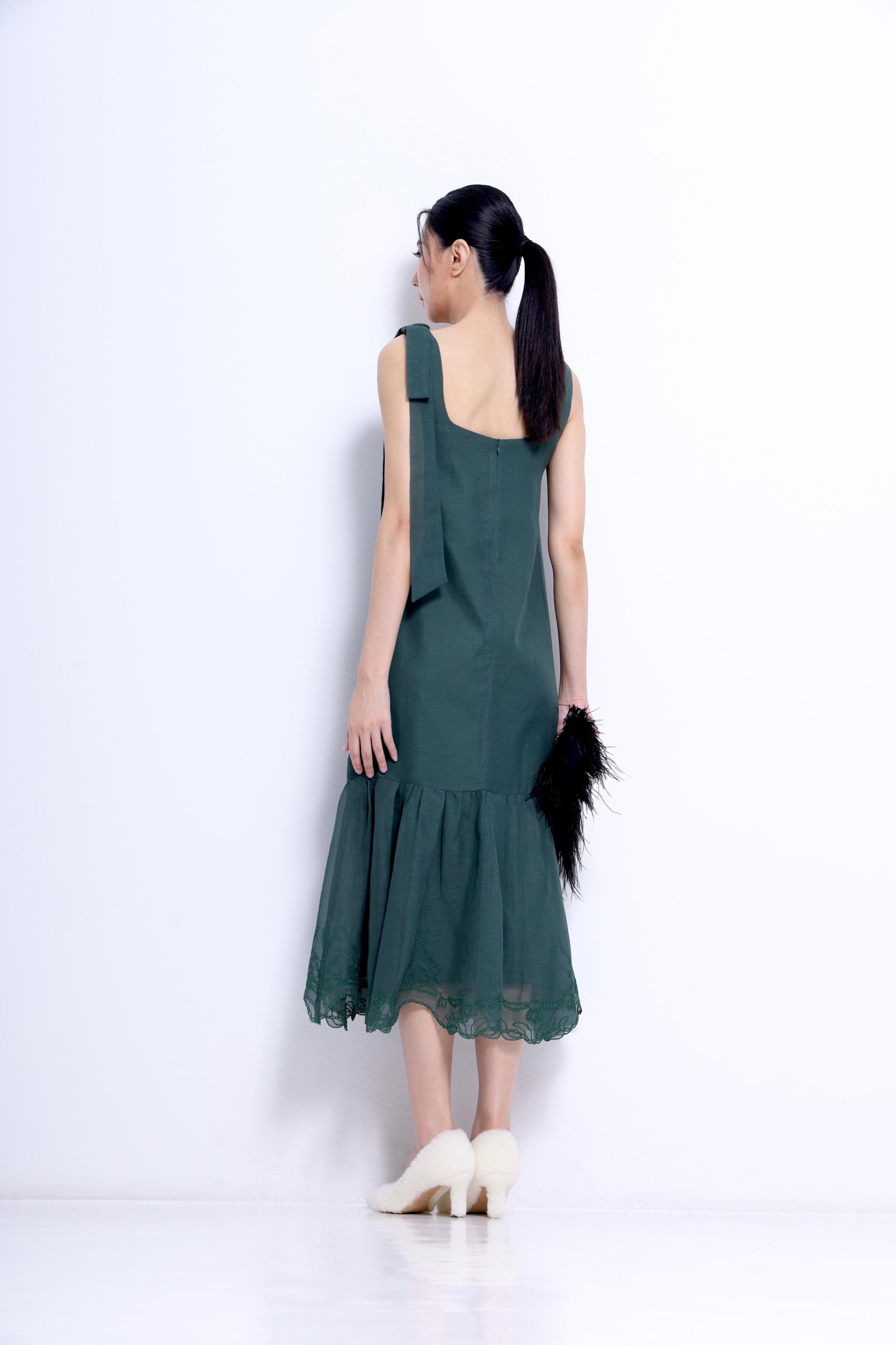 CD2152 PHEONY MESH ORGANZA EMBD DRESS