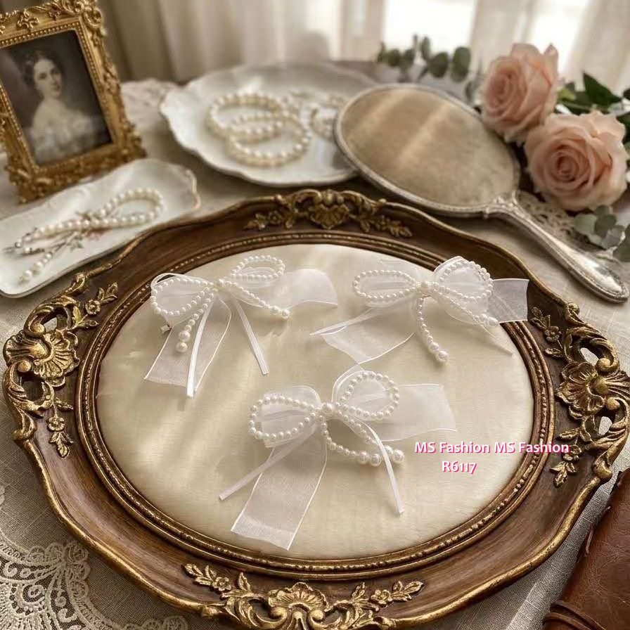 R6117 韓國🇰🇷蝴蝶珠仔絲帶飾扣