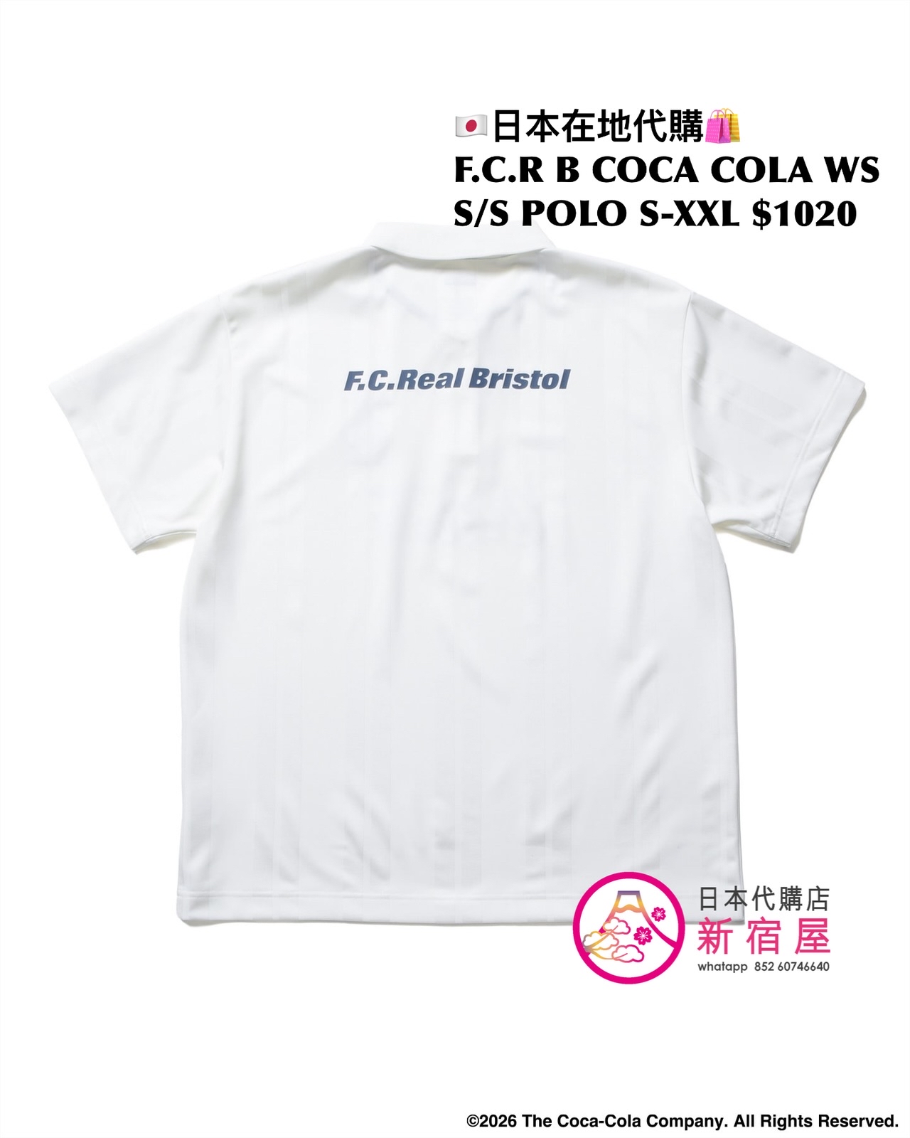 F.C.REAL BRISTOL x COCA COLA WEAVE STRIPE S/S POLO  